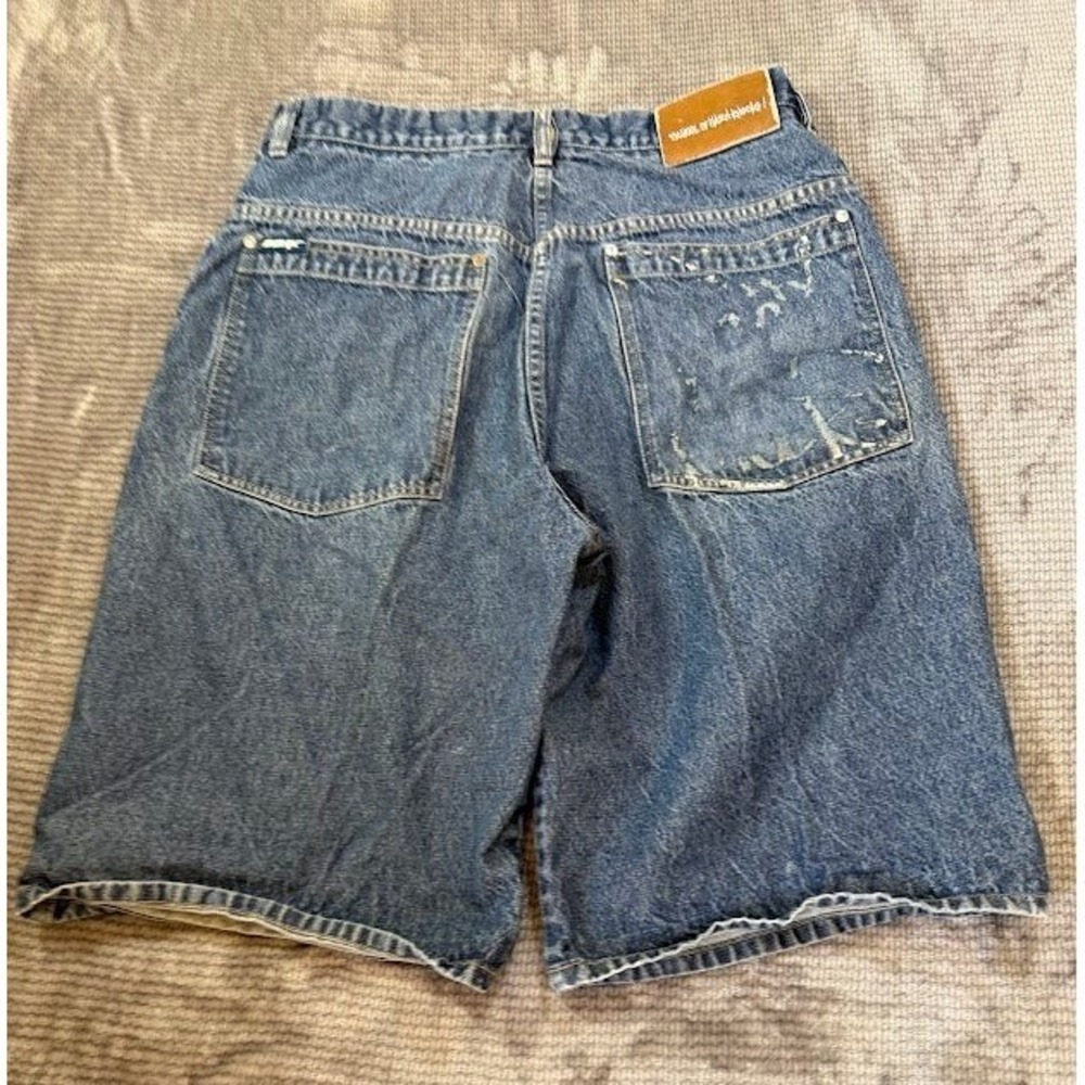Vintage SOHK School of Hard Knocks Baggy Denim Shorts Blue Men 34X11 90s Hip Hop